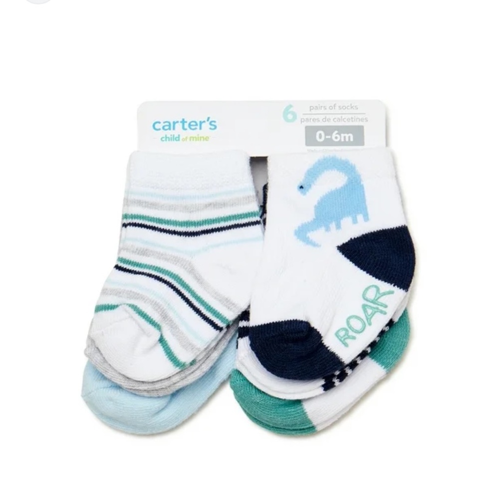 🦖5 Pairs of  Socks Carter's Dino-Themed Infant Socks Set🦕